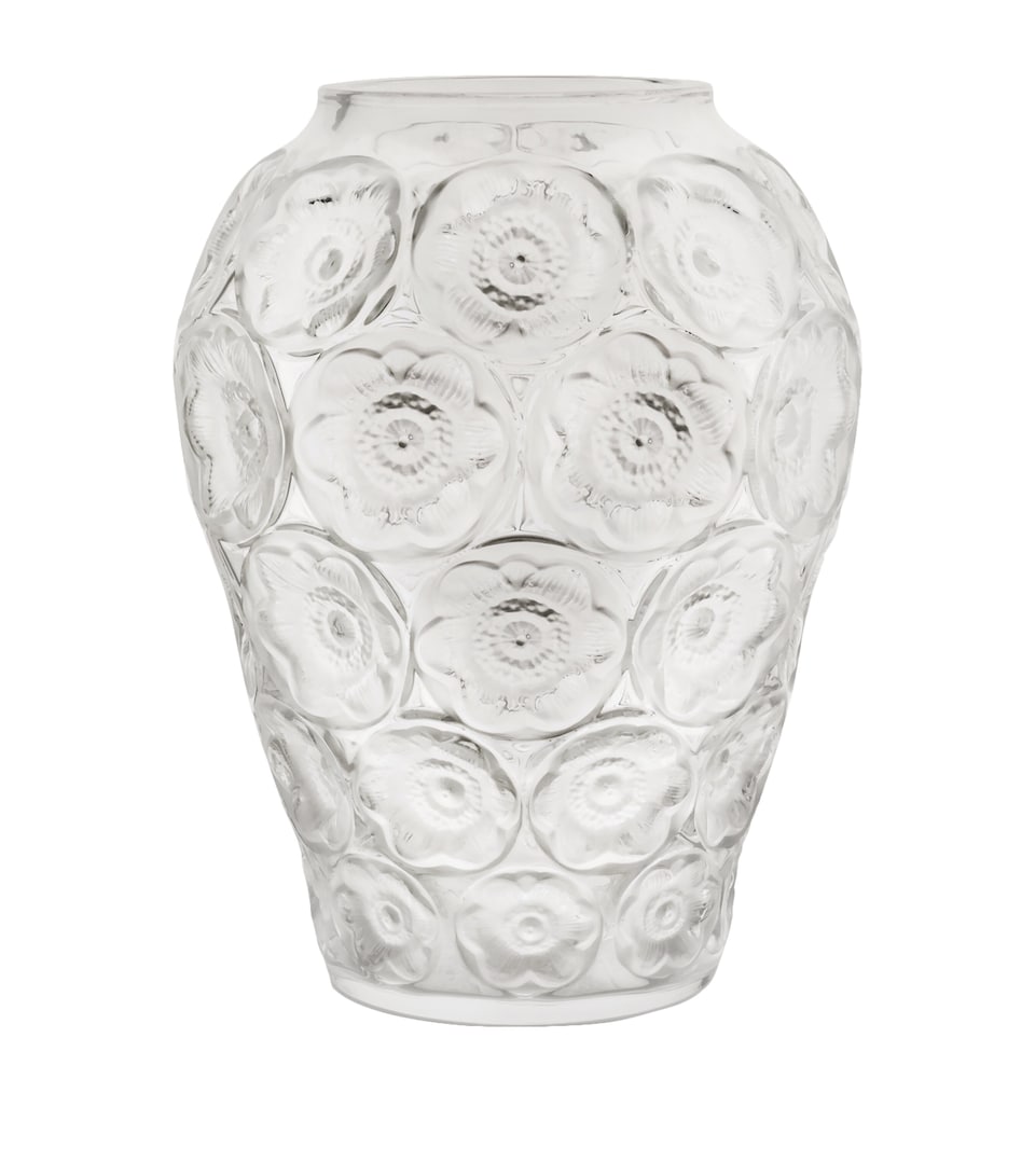 Lalique Crystal Anemones Vase (32.5cm) Incolore