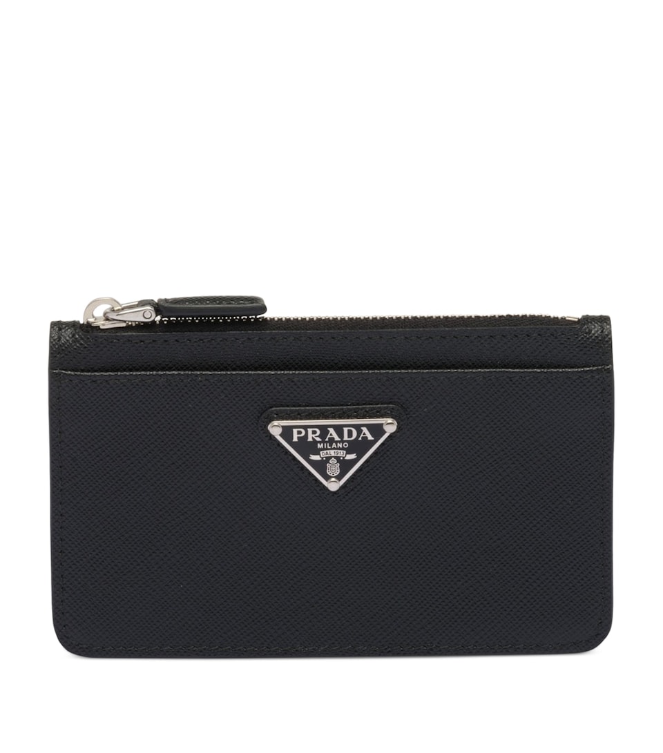 Prada Saffiano Leather Zip Card Holder