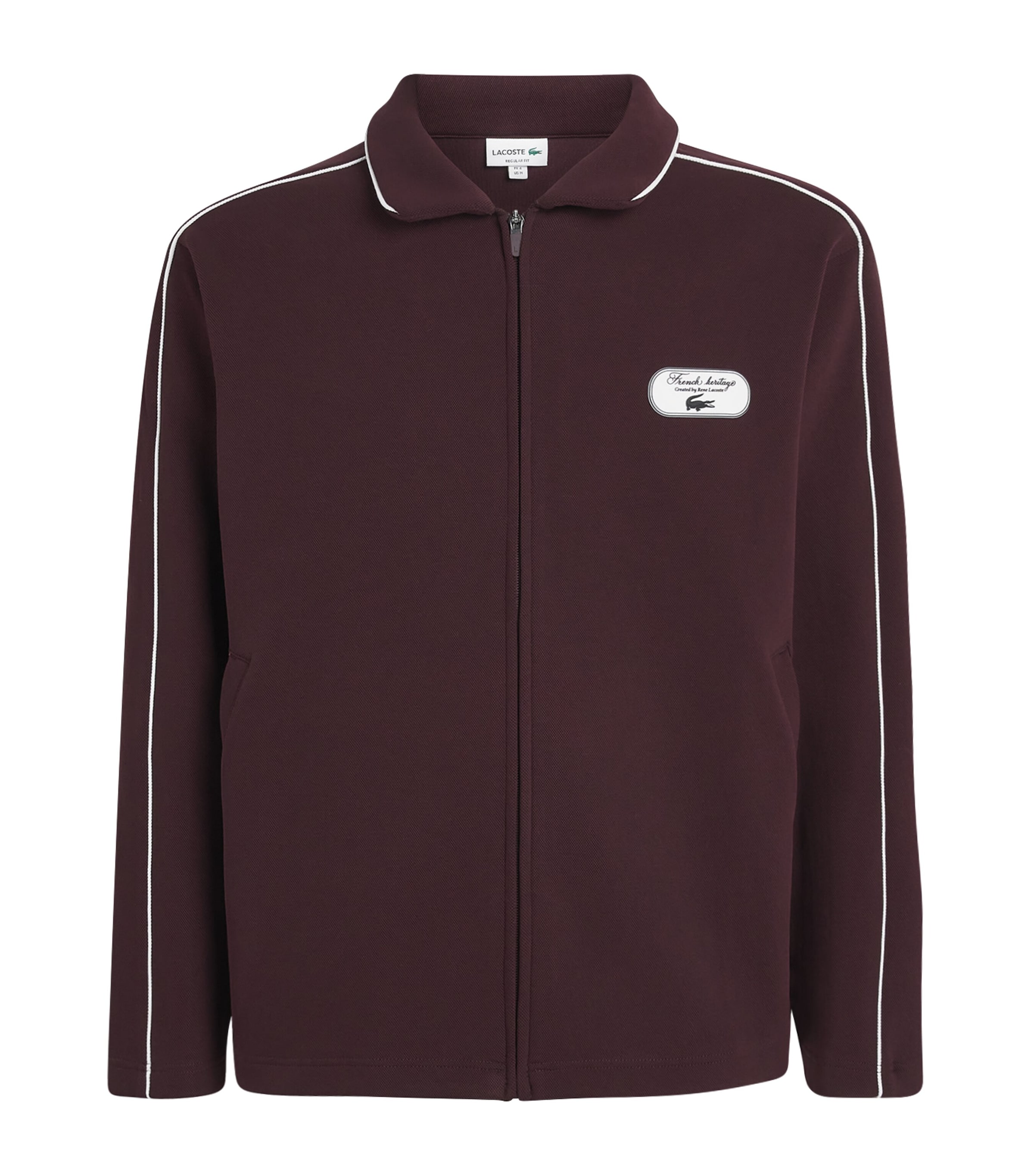 Lacoste Mens Ultra Dry Tennis Heritage Jacket Marron Blanc