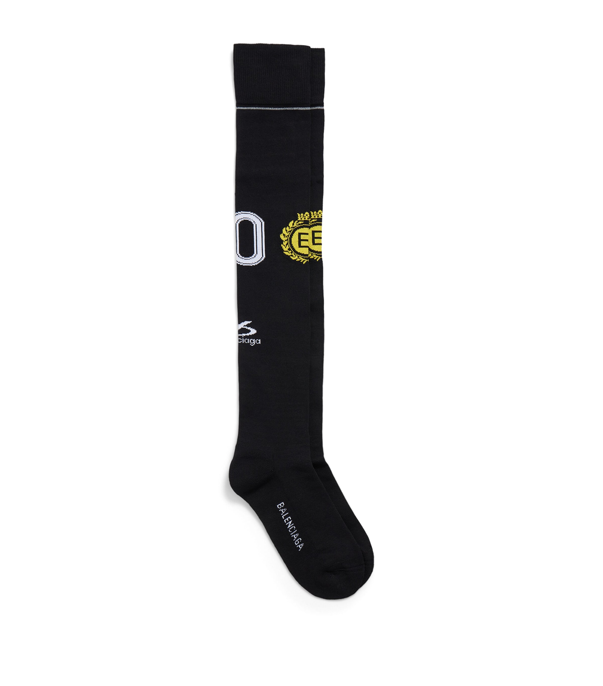 Balenciaga Mens Crest Jacquard Long Socks