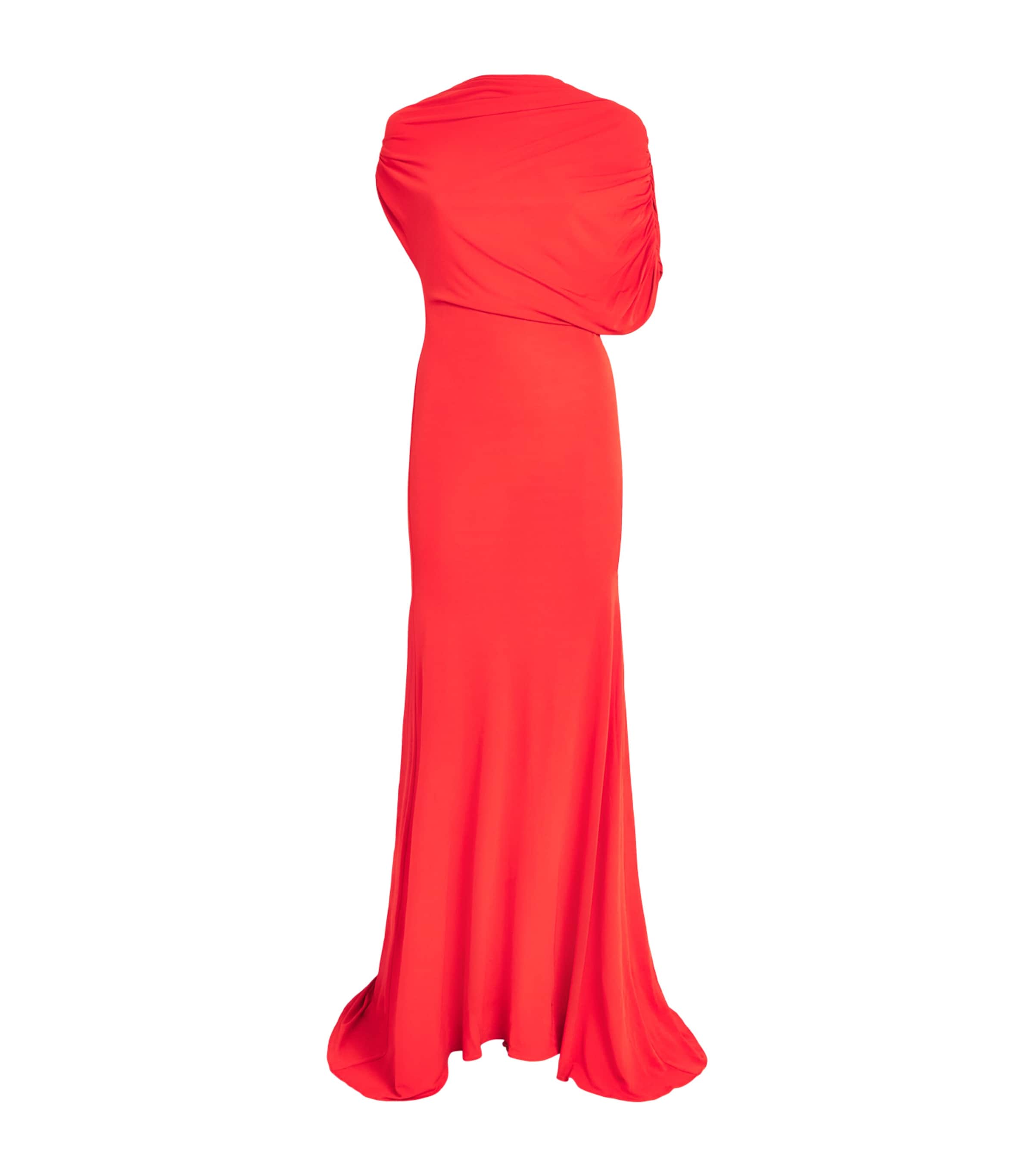 Alex Perry Womens Jersey Draped Gown Scarlet
