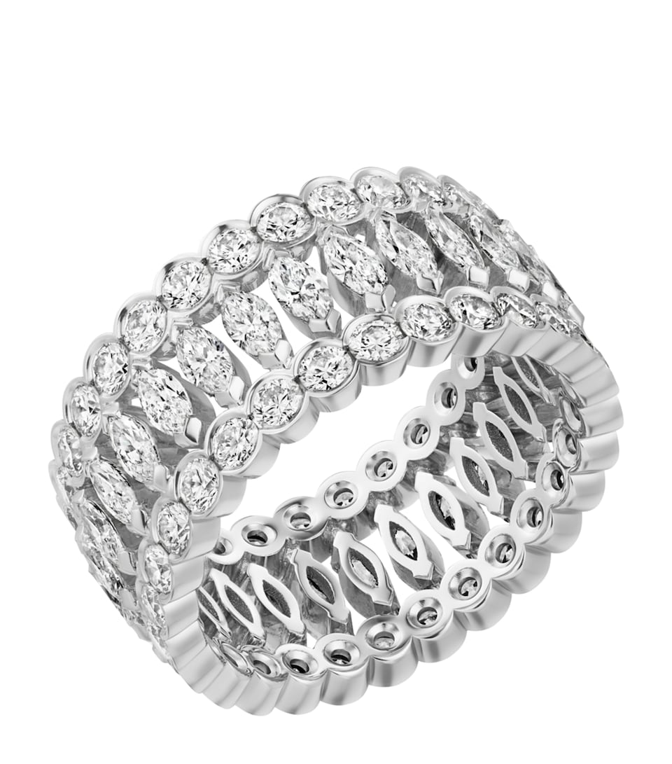 White Gold and Diamond Broderie de Cartier Ring