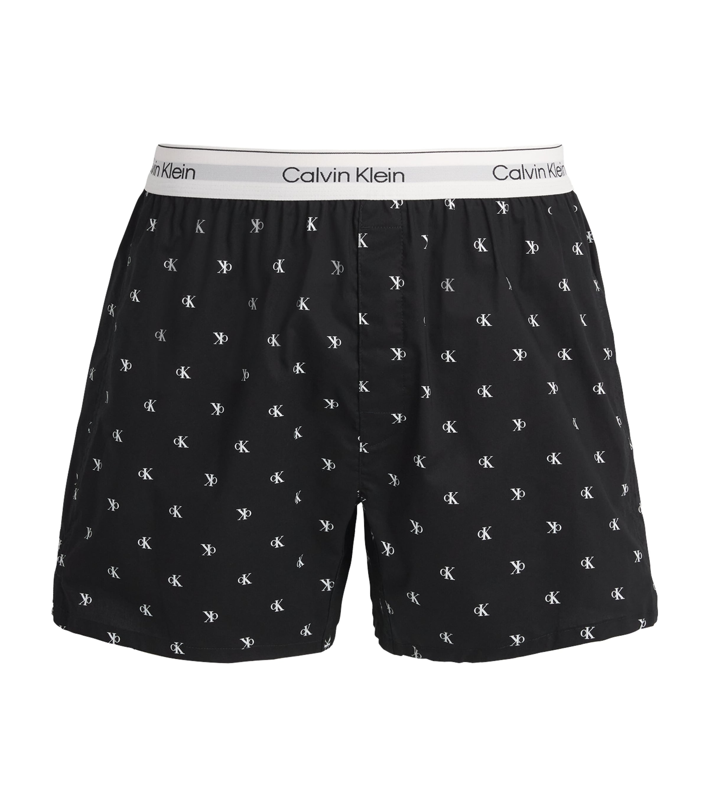 Calvin Klein Mens Cotton Poplin Logo Pyjama Shorts Diamond Logo Bl