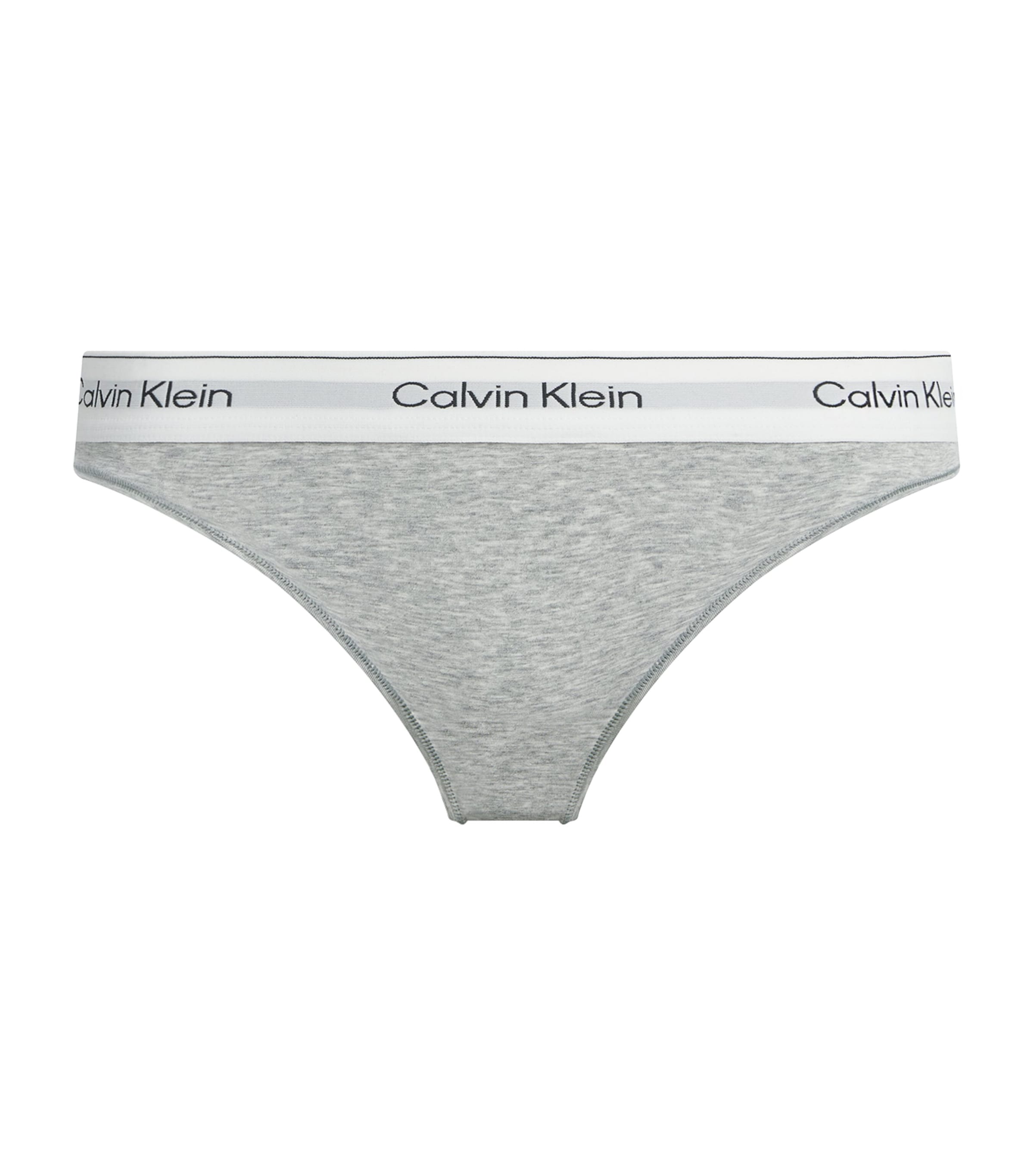 Calvin Klein Womens Cotton-Blend Icon Briefs Grey Heather