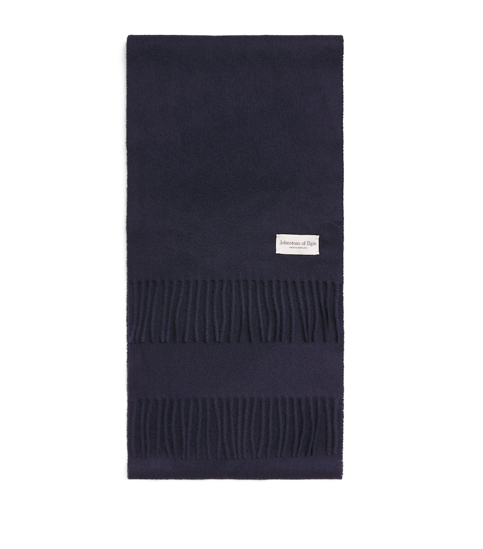 Johnstons Of Elgin Natural Cashmere Scarf Dark Navy