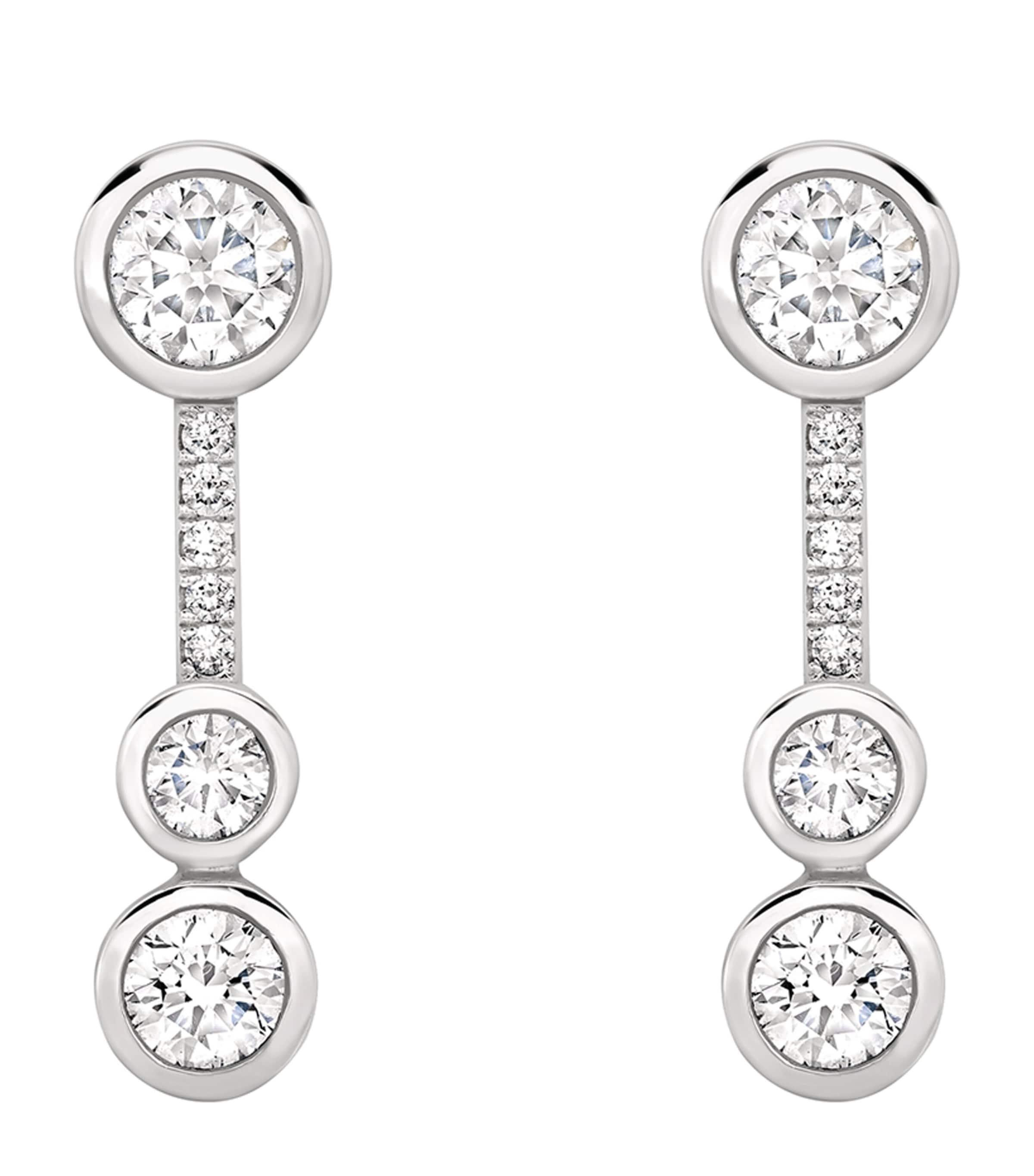 Platinum and Diamond Waterfall Small Drop Earrings