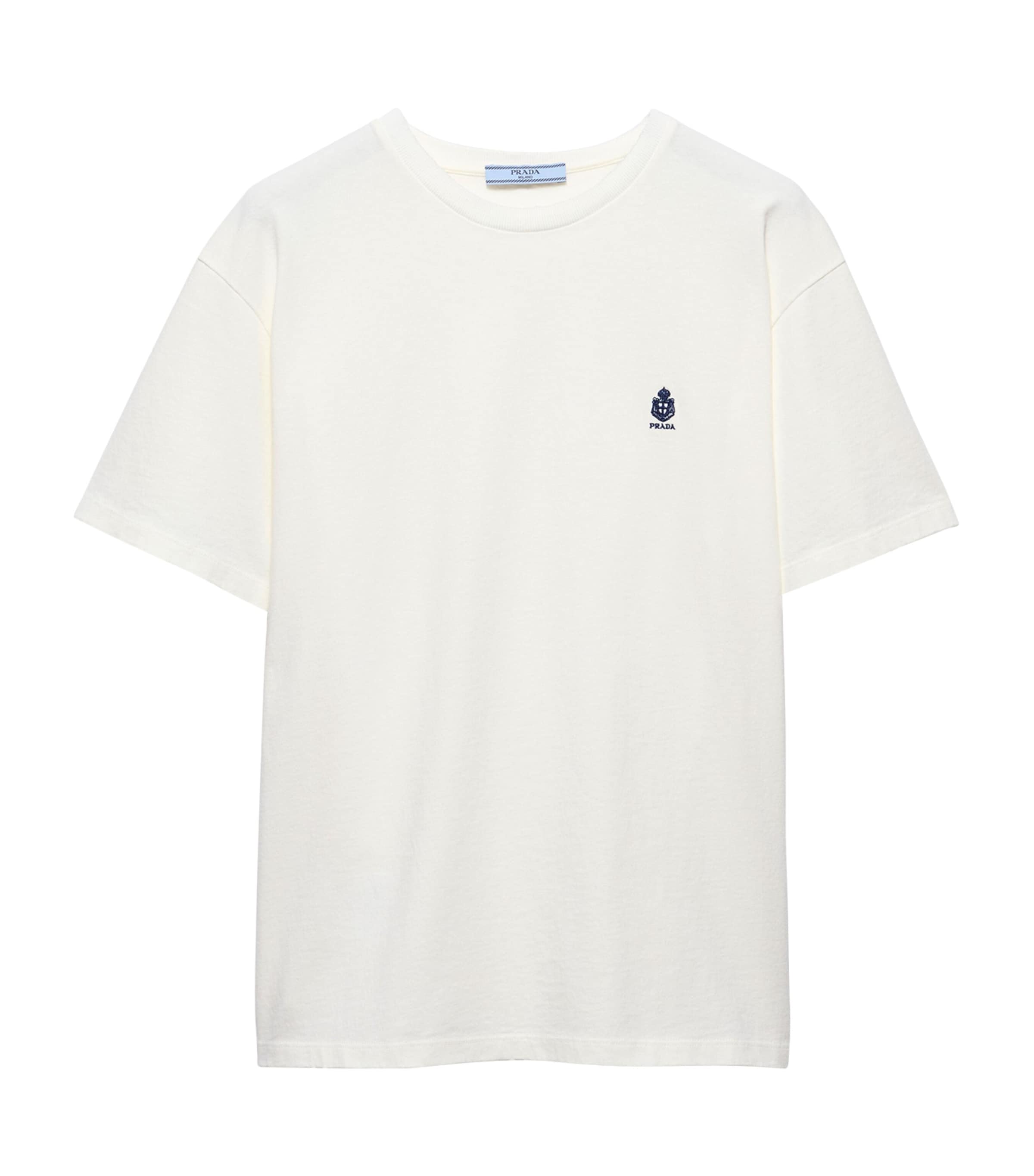 Prada Womens Cotton Logo T-Shirt White
