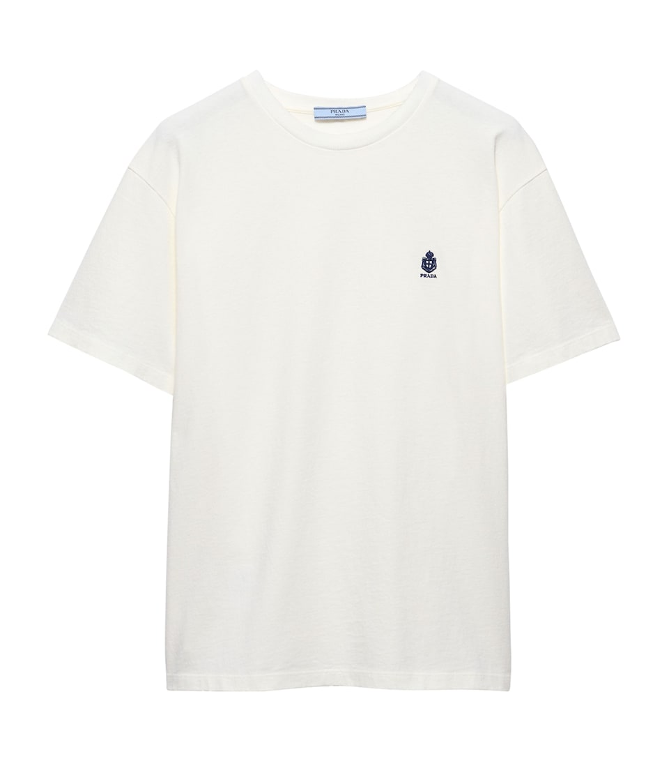 Prada Womens Cotton Logo T-Shirt White