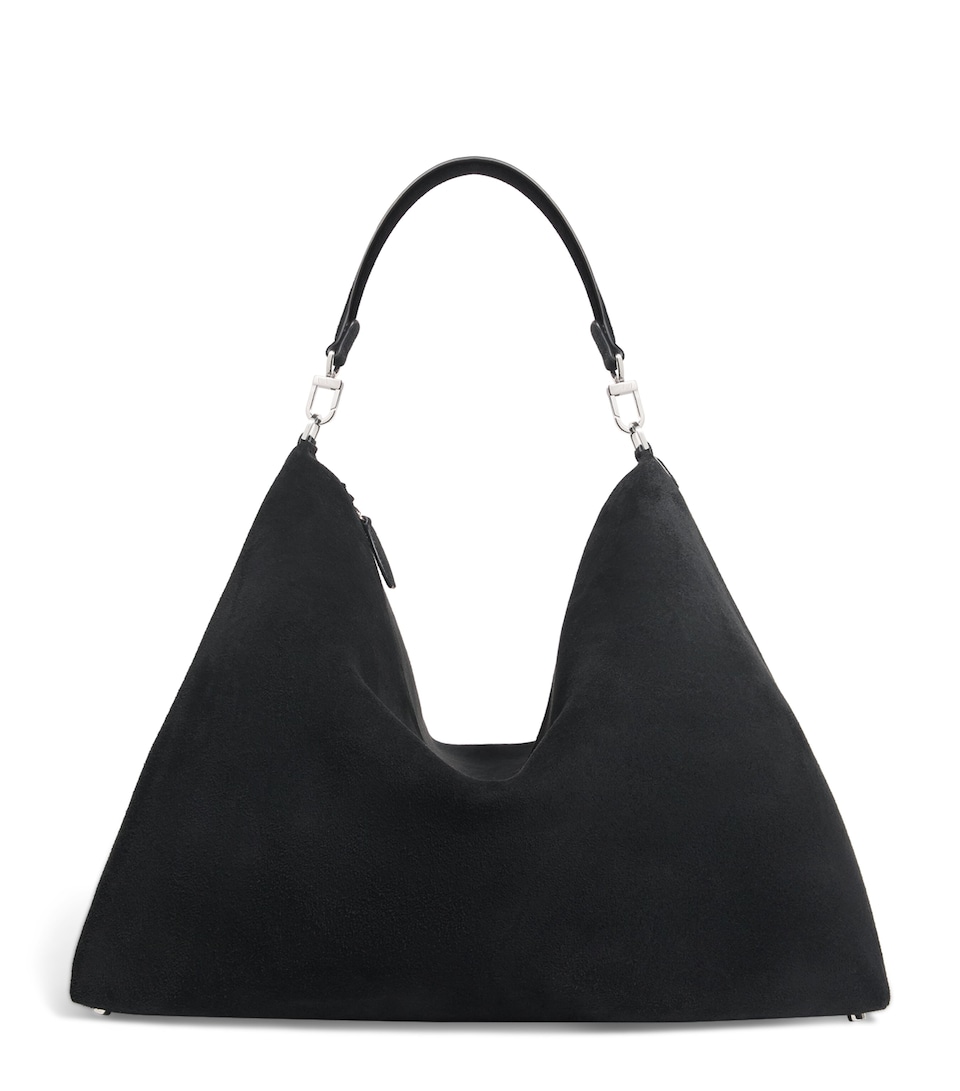 Suede Bevel Shoulder Bag