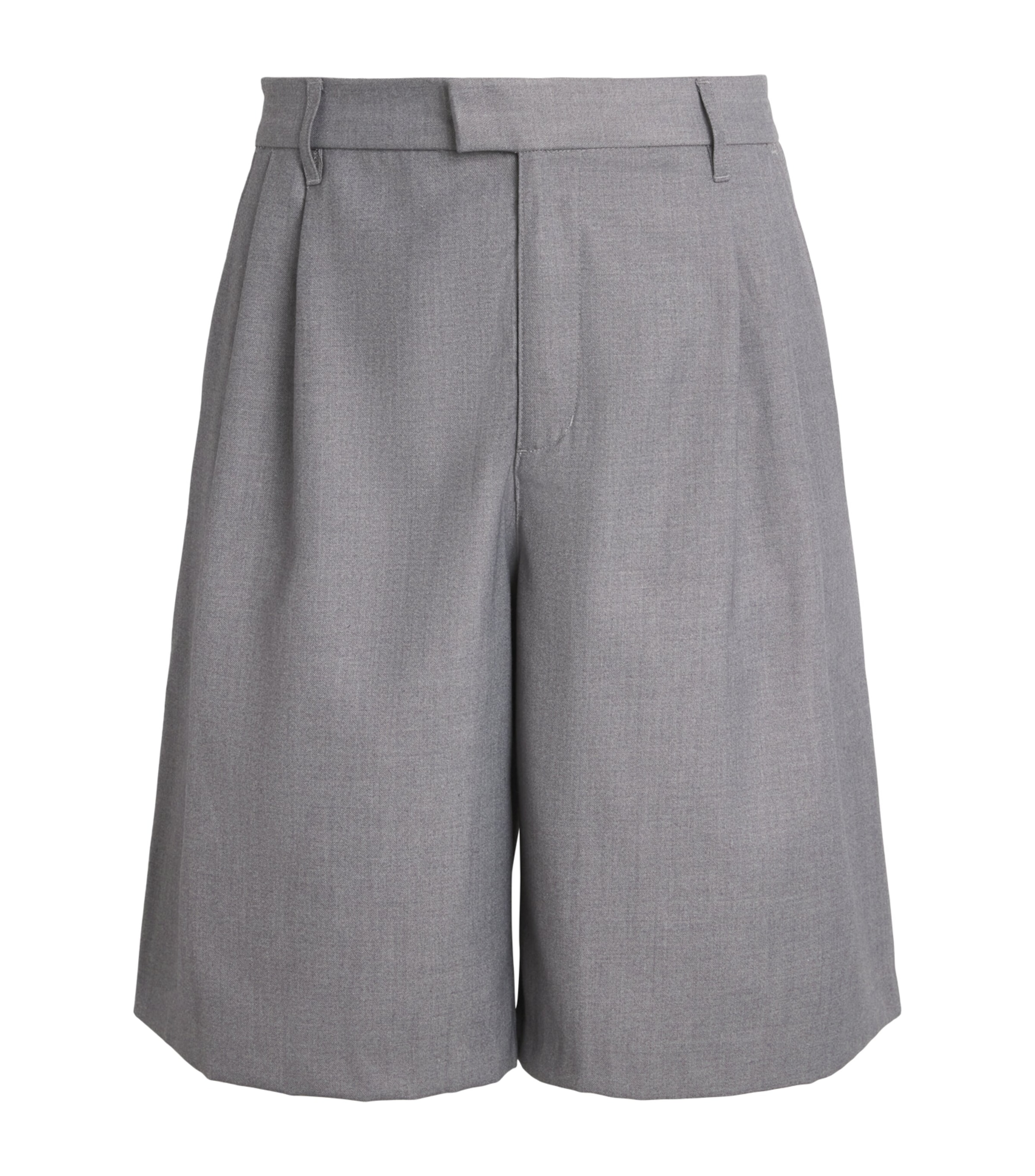 about:blank Mens Cotton Oversized Bermuda Shorts Light Grey