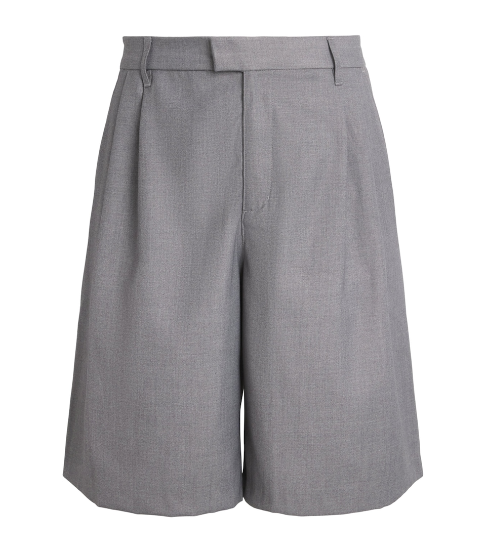 about:blank Mens Cotton Oversized Bermuda Shorts Light Grey