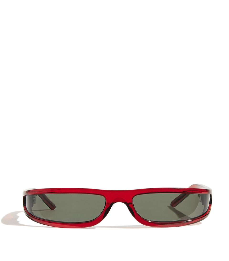 Rick Owens Fog Rectangular Sunglasses Blk Tmpl/blk