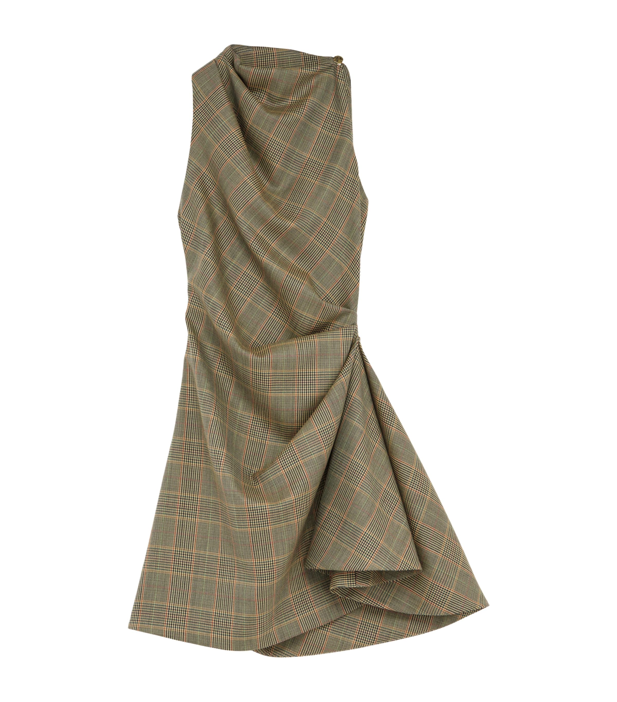 Wool Check Mini Dress