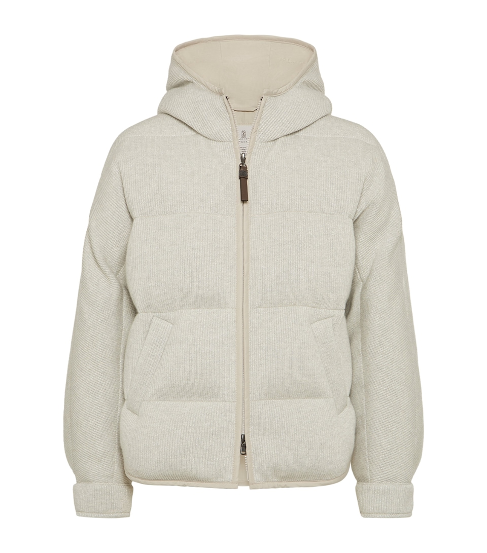 Cashmere-Blend Rib-Knit Jacket