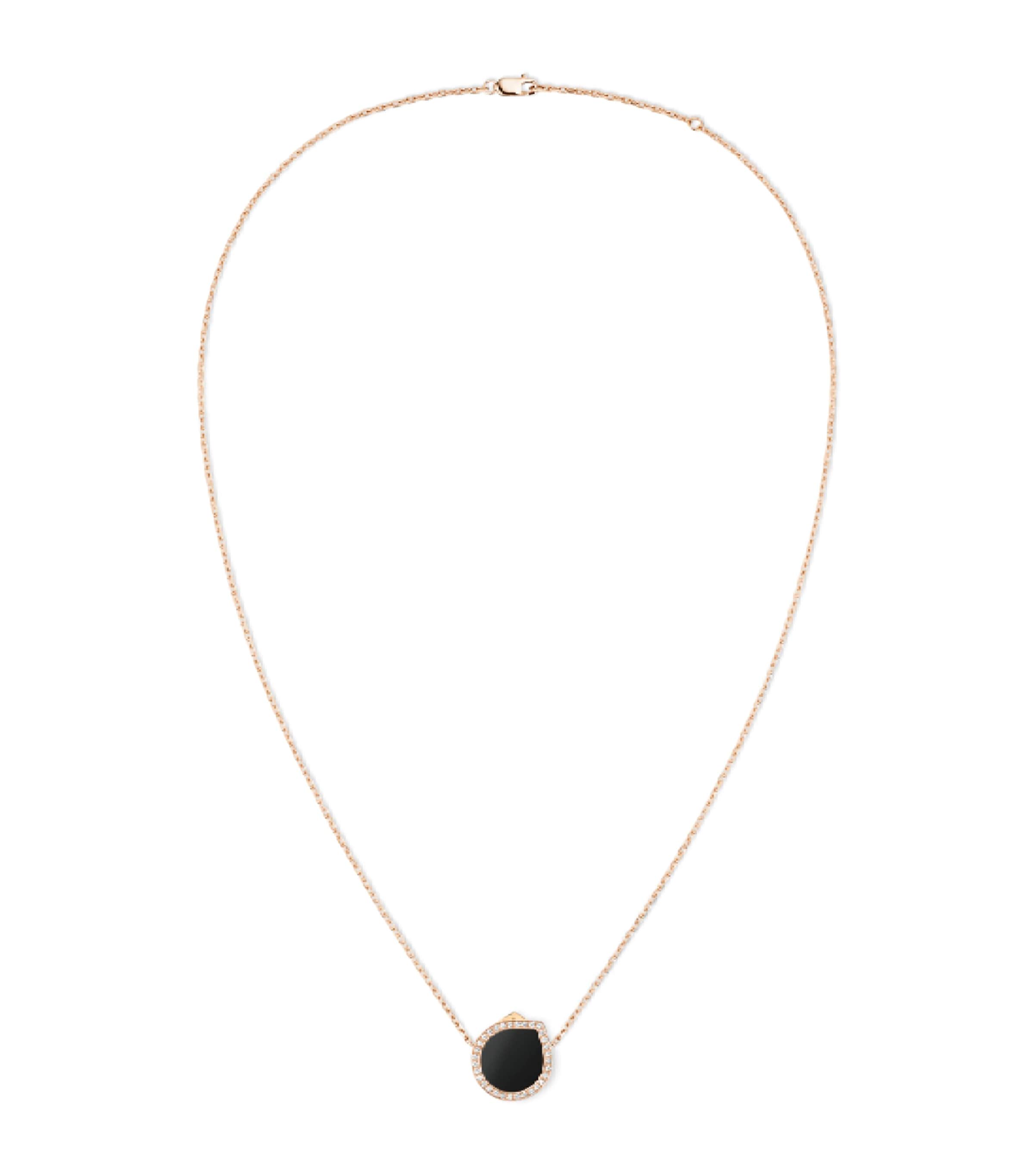Repossi Rose Gold and Diamond Antifer Pendant Necklace Pink Gold