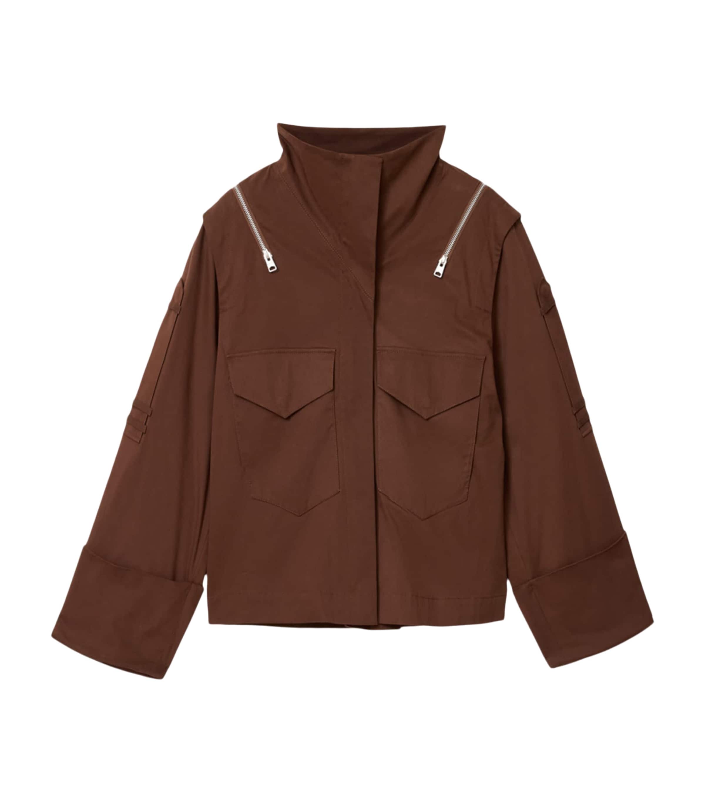 AllSaints Womens Cotton Leighton Utility Jacket Penny Brown