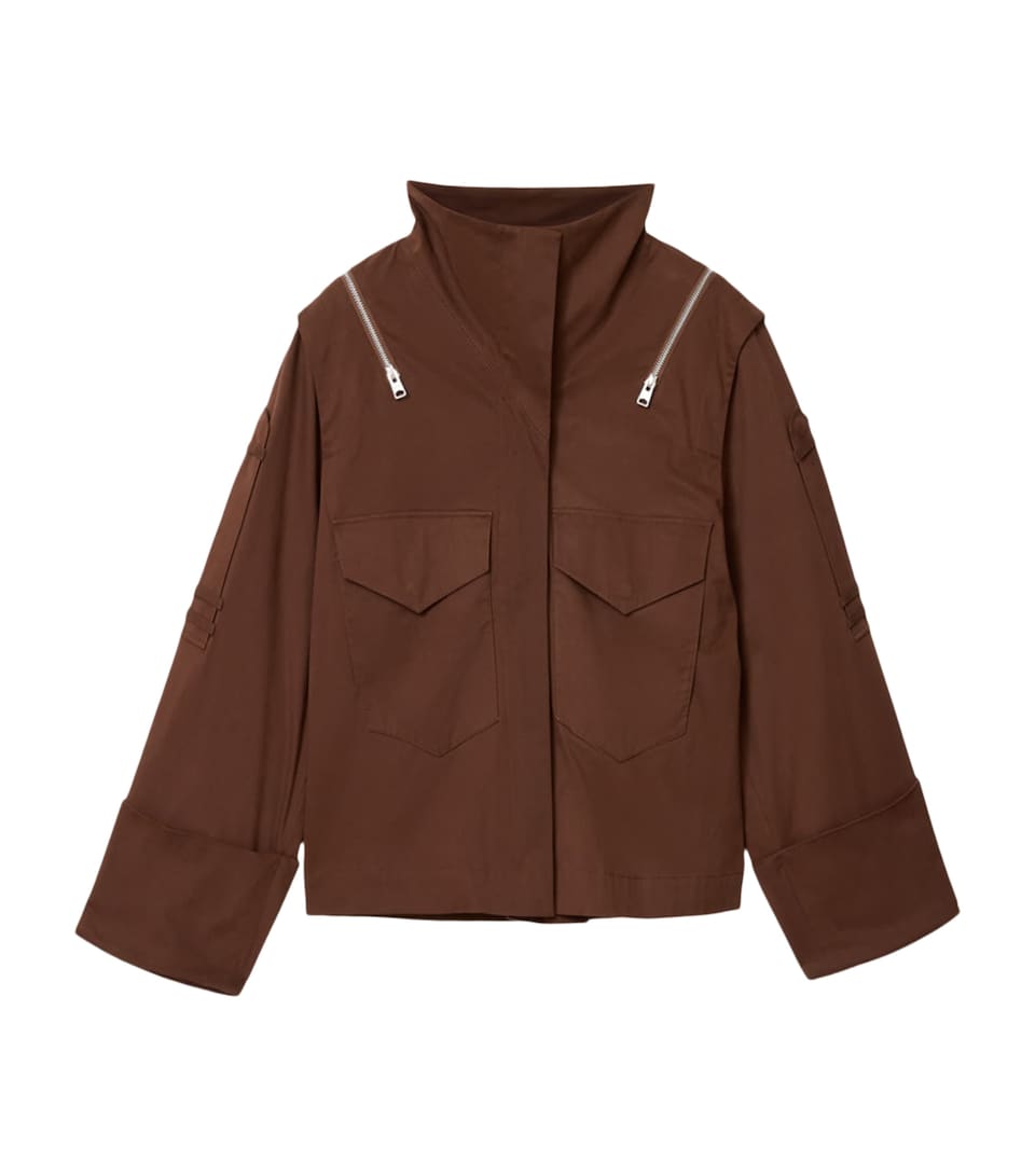 AllSaints Womens Cotton Leighton Utility Jacket Penny Brown