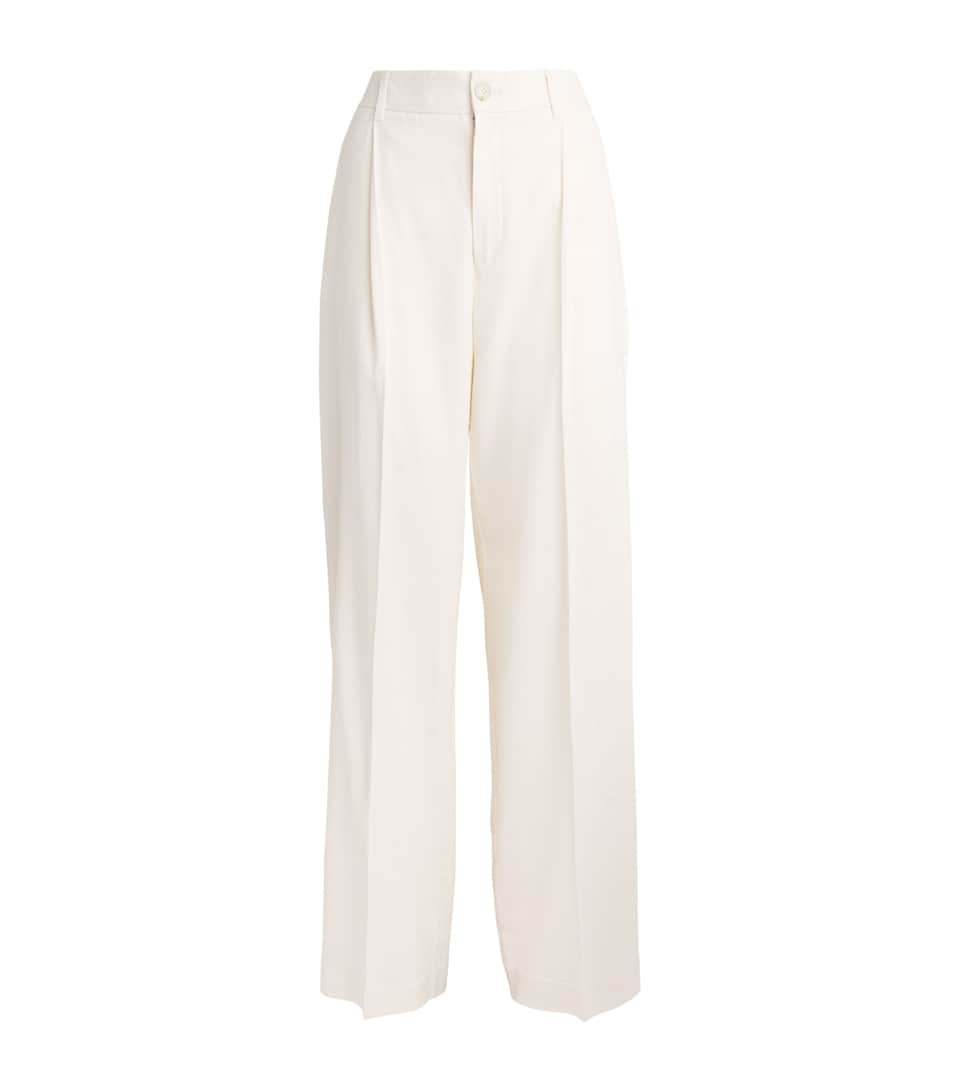 PAIGE Womens Westin Pleated Wide-Leg Trousers Bone