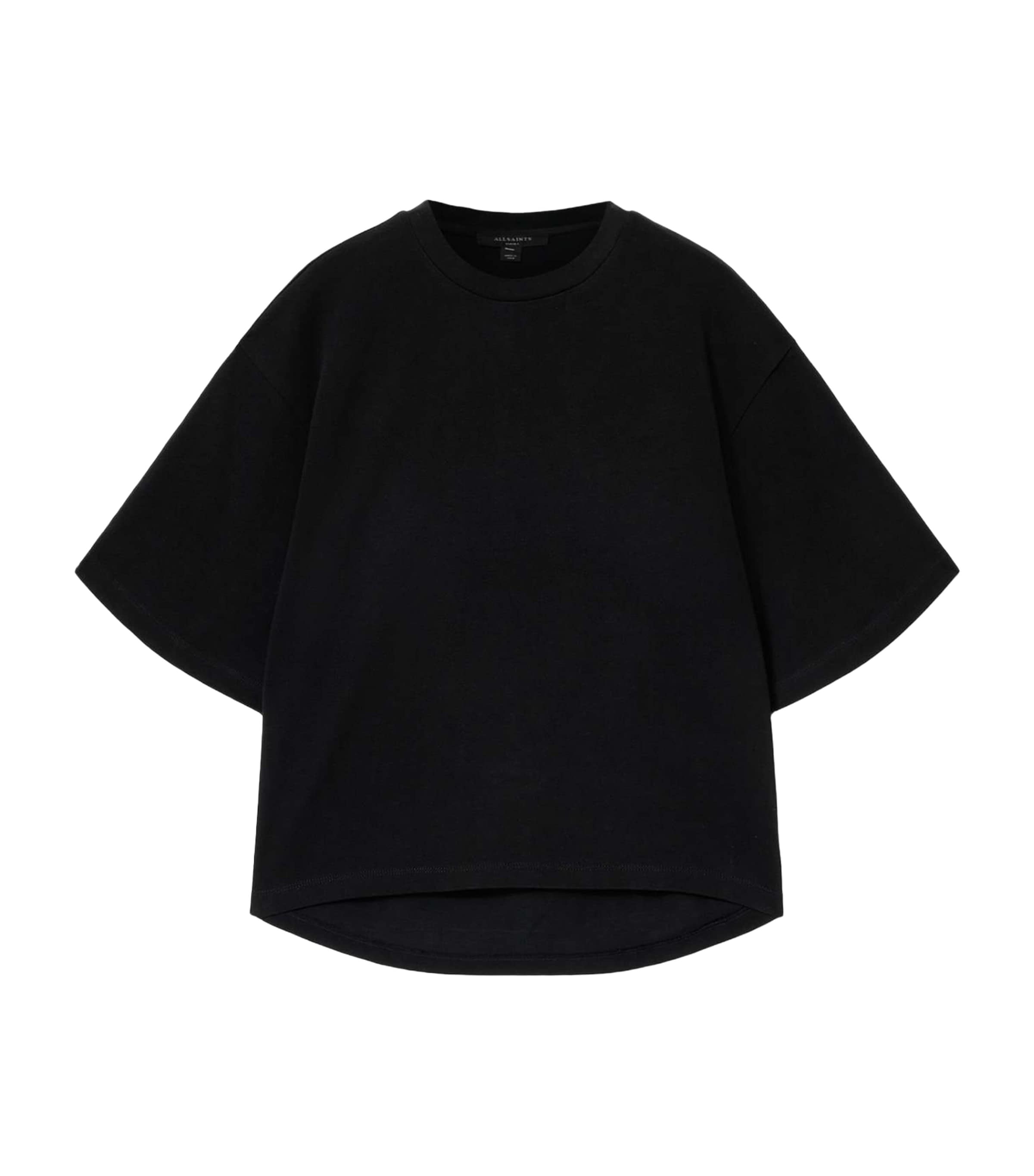 AllSaints Womens Crochet-Detail Amelie T-Shirt Black