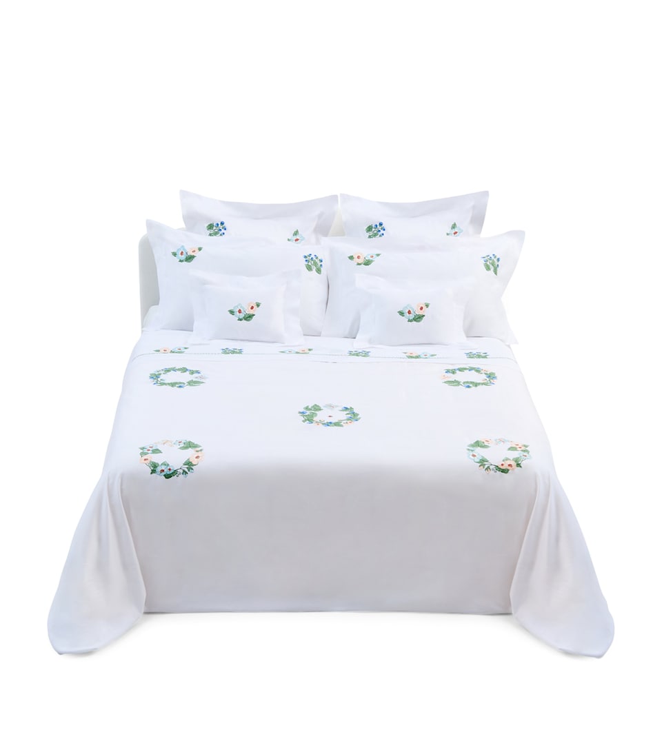 Loretta Caponi Cotton Flowers and Blackberries Super King Duvet Cover (260cm x 220cm)