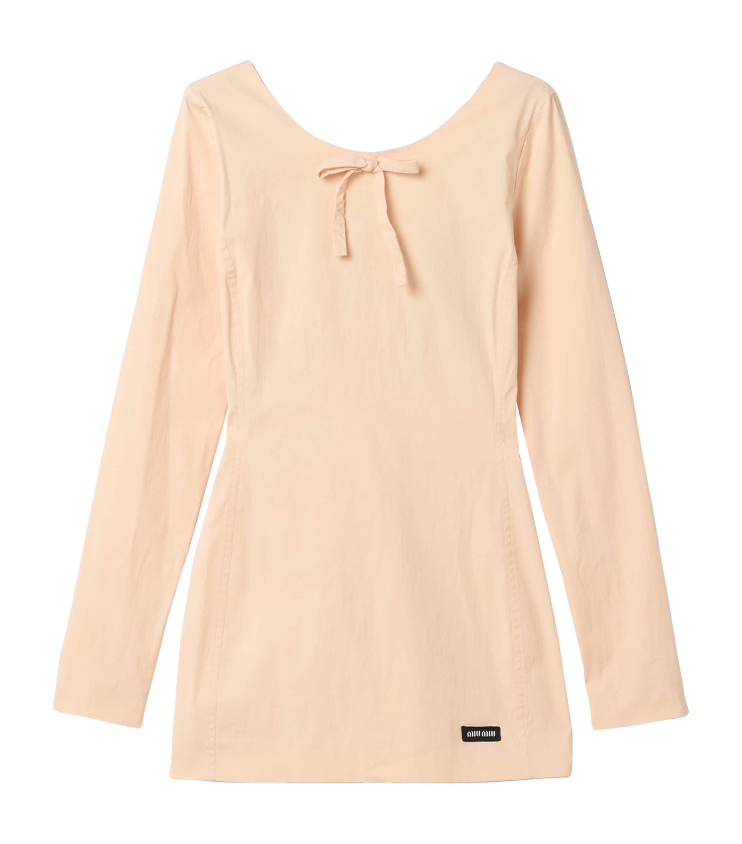 Miu Miu Womens Stretch-Poplin Mini Dress Light Blue