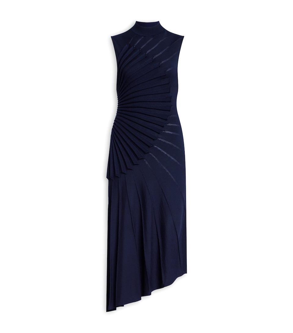 Virgin Wool Sculpting Midi Dress