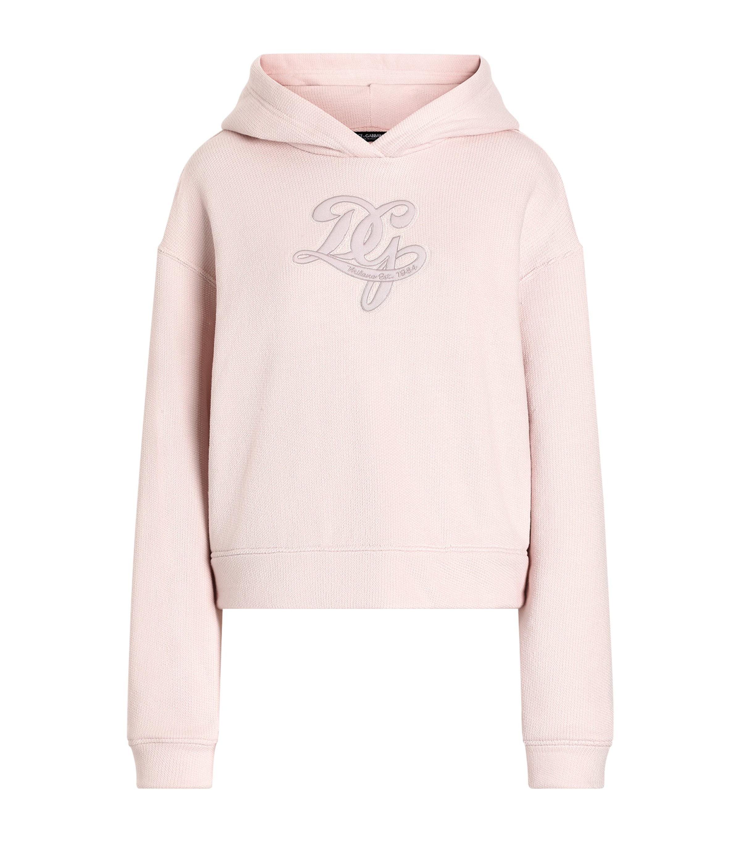 Dolce&Gabbana Womens Appliqué Logo Hoodie Pink
