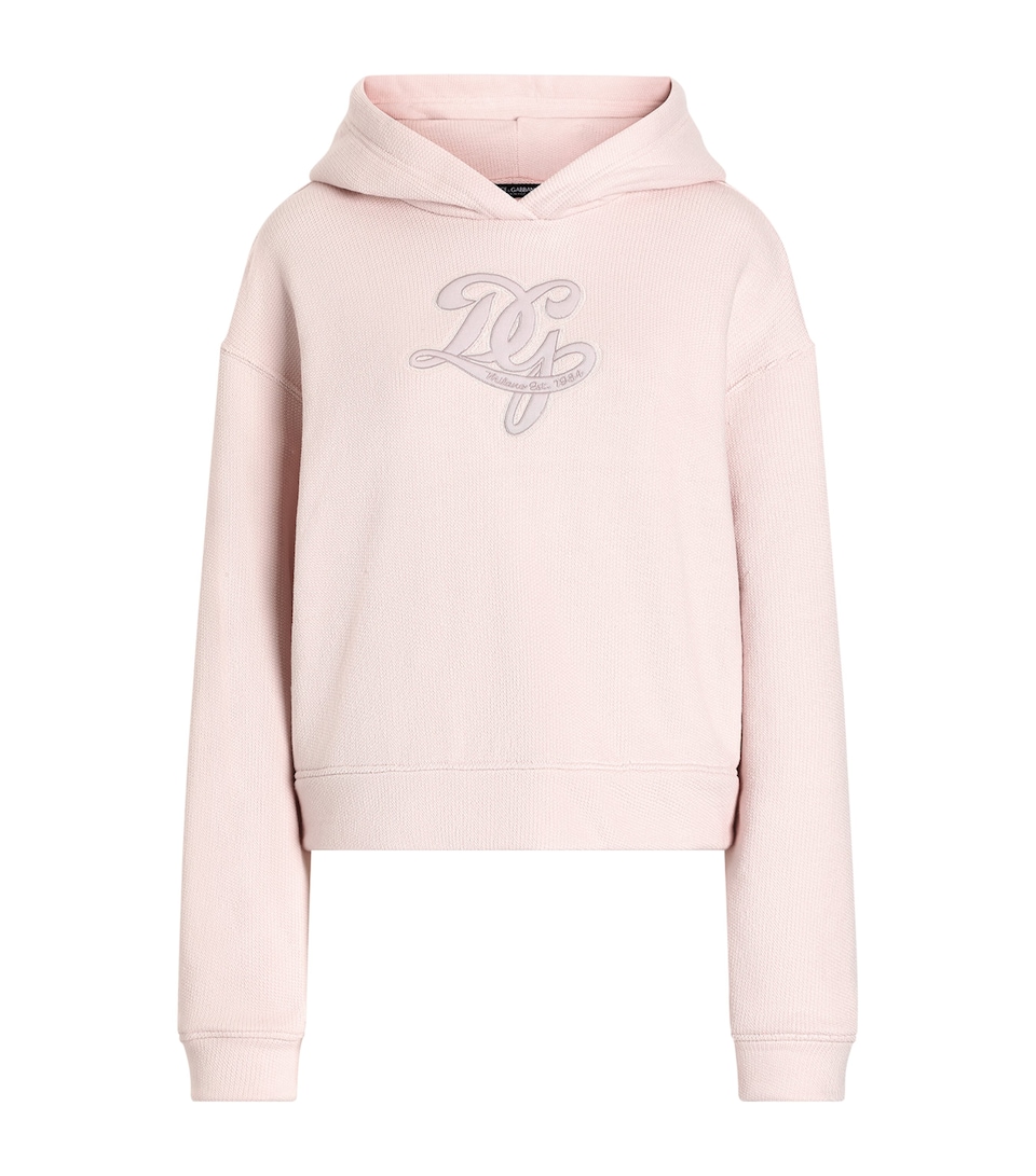 Dolce&Gabbana Womens Appliqué Logo Hoodie Pink