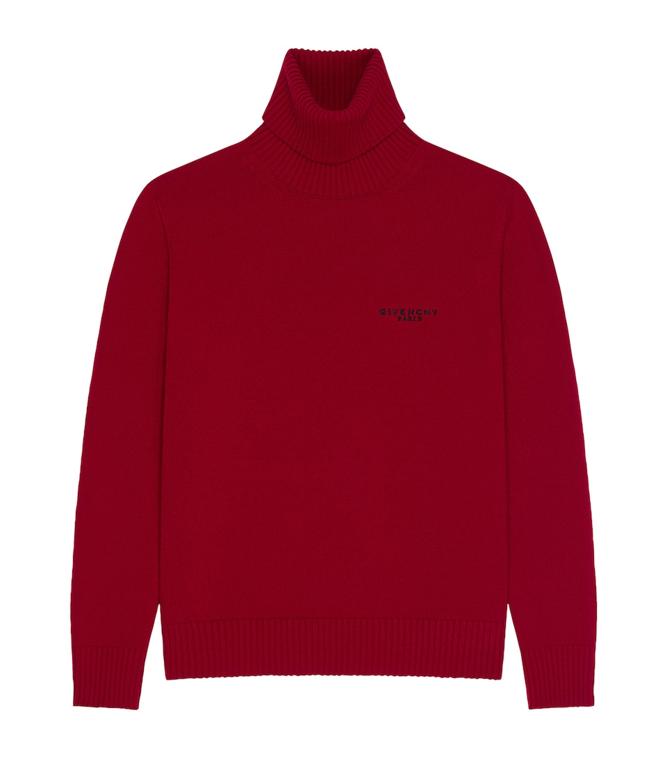 Wool and Cashmere Turtleneck Logo Sweater
