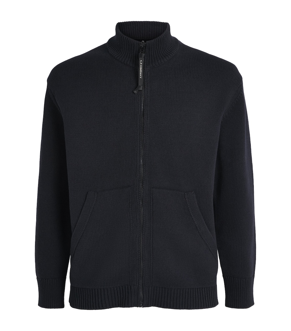 Cotton Knitted Zip-Up Cardigan