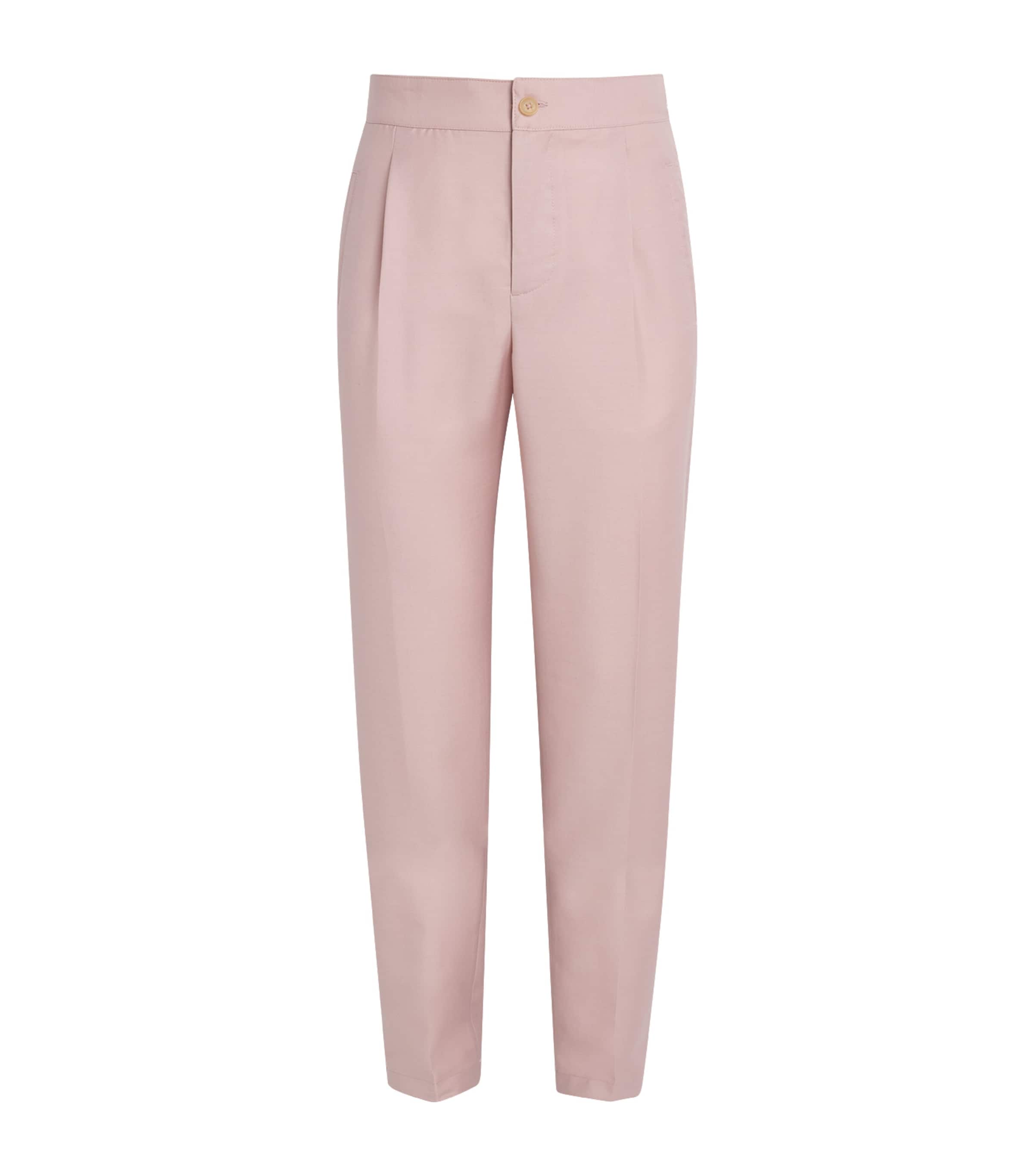 Isaia Mens Wool-Mohair-Silk Comfort Trousers