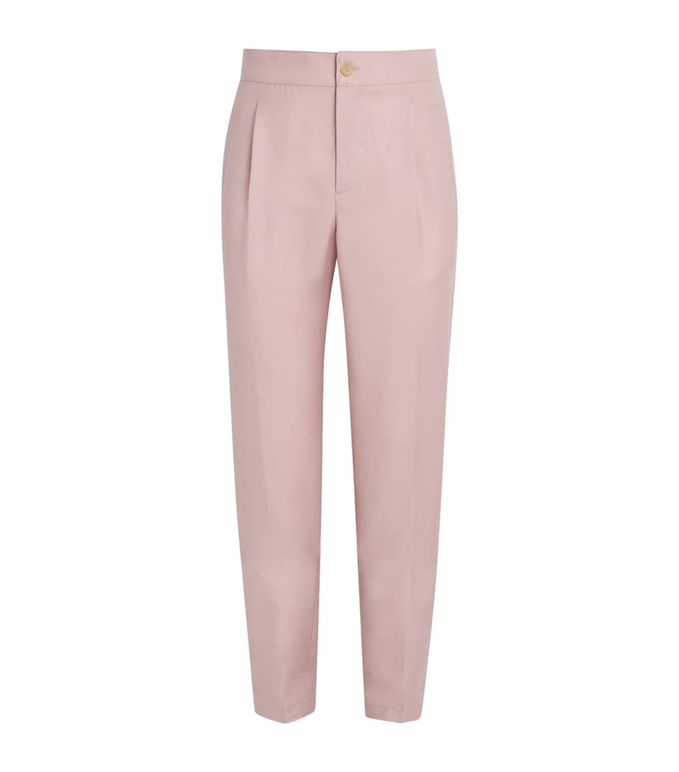 Isaia Mens Wool-Mohair-Silk Comfort Trousers