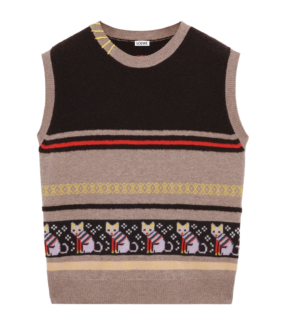 x Louis Wain Wool-Blend Futuristic Cat Sweater Vest