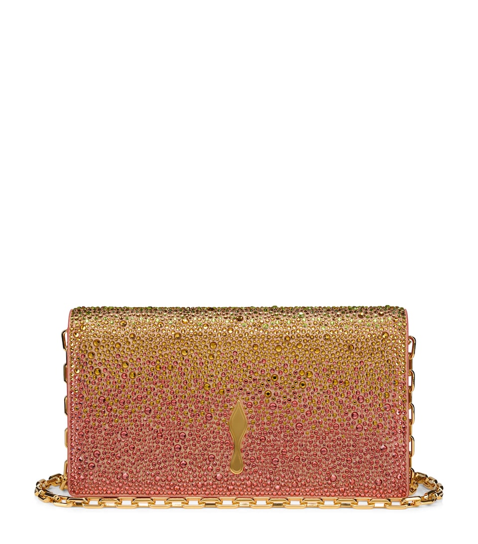 Christian Louboutin Bettina Strass Leather Clutch Bag