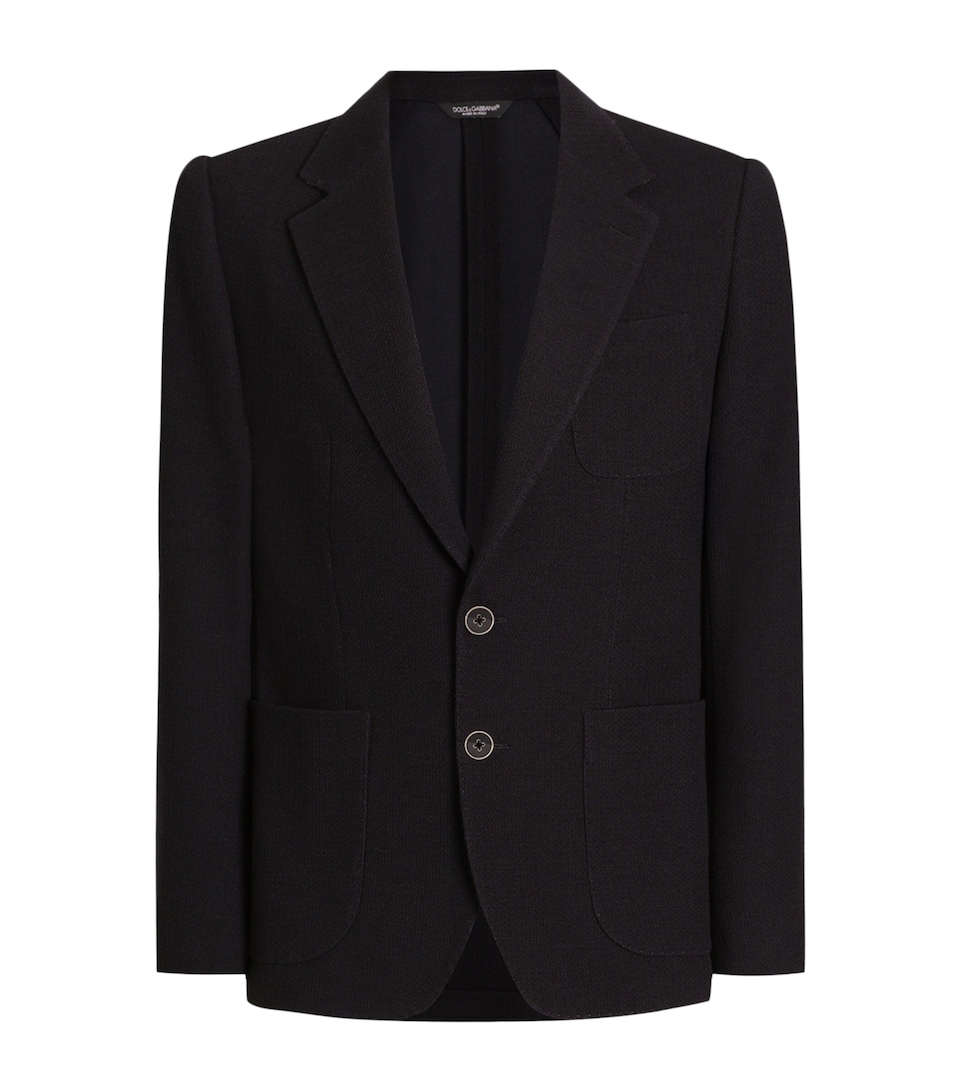 Virgin Wool-Cotton Single-Breasted Blazer