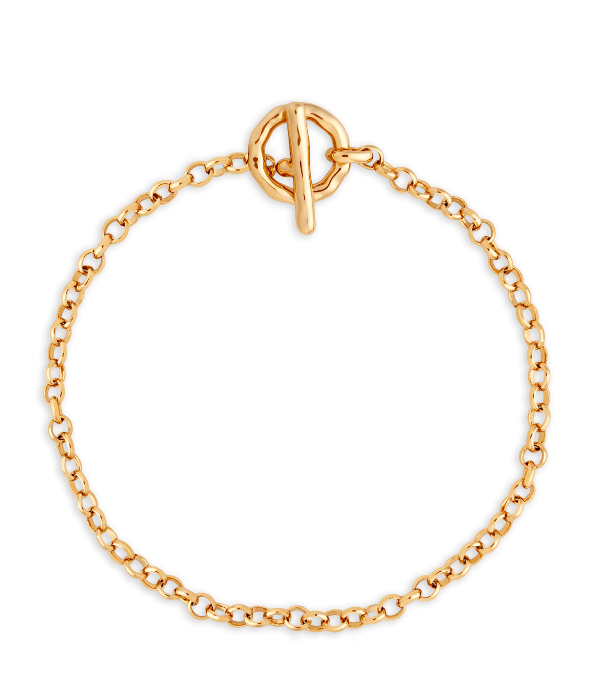 Gold-Plated T-Bar Rolo Chain Bracelet