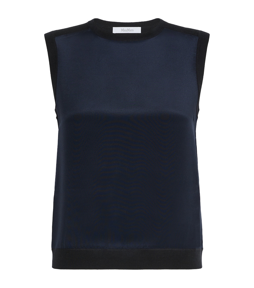 Max Mara Womens Silk-Cashmere Tank Top Ultramarine