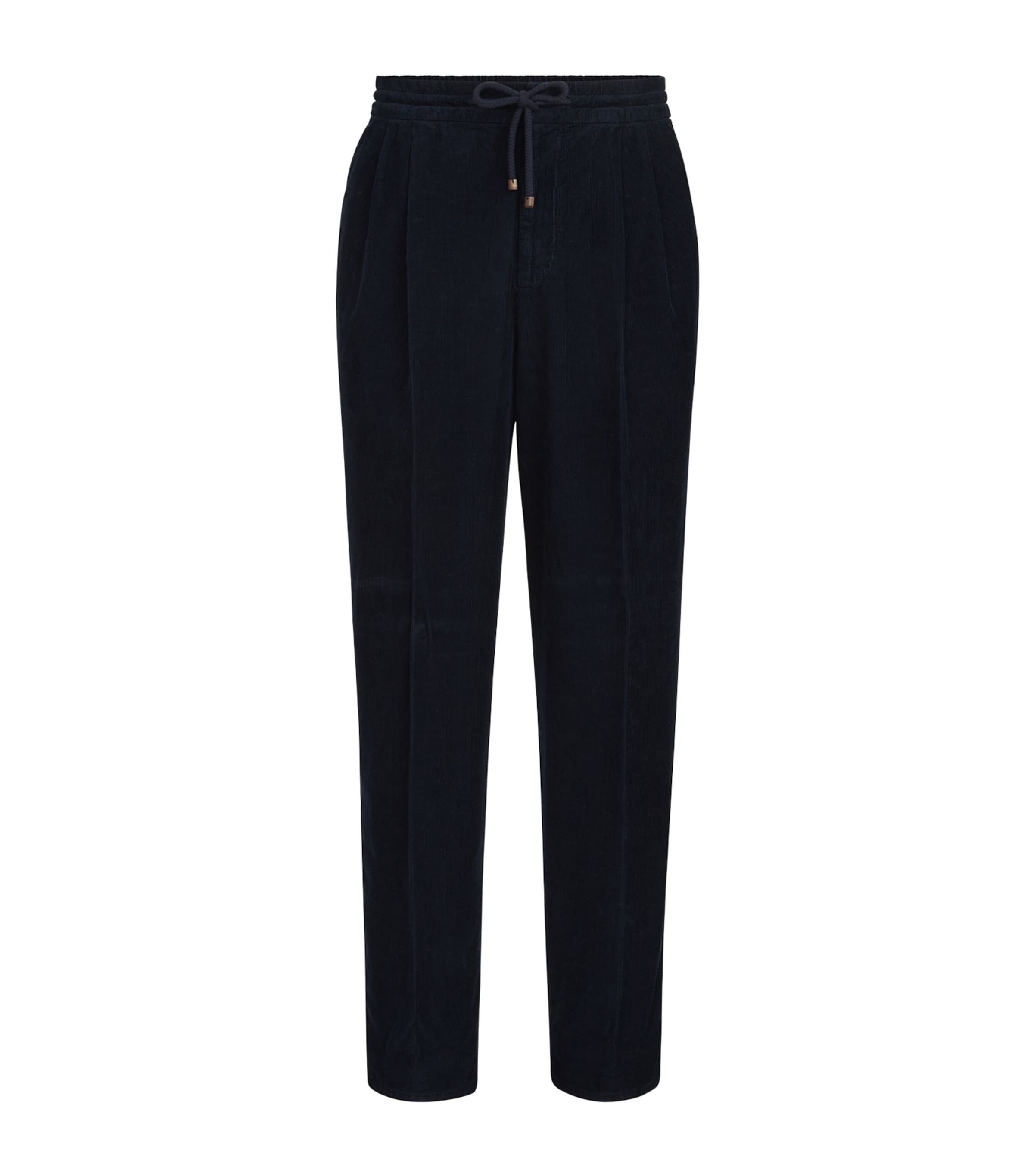 Brunello Cucinelli Mens Cotton Drawstring Trousers Navy