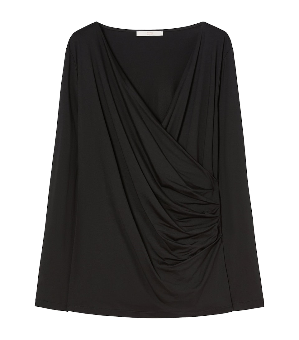Marina Rinaldi Womens Draped Top Black
