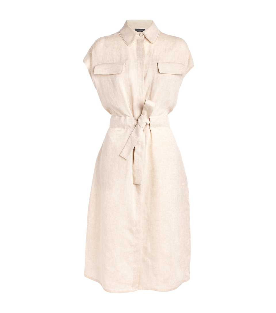 Fabiana Filippi Womens Linen Safari Midi Dress Naturale