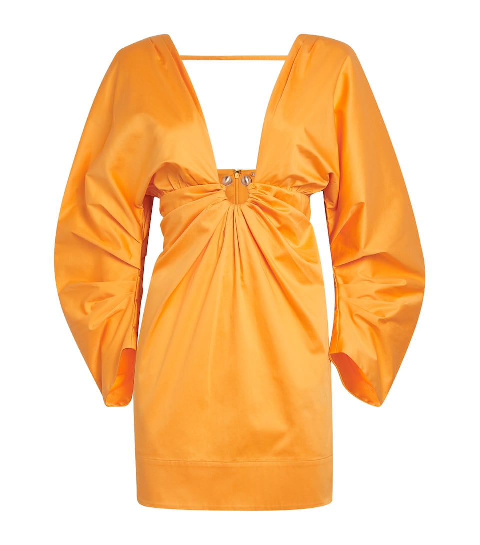 Cult Gaia Womens Stretch-Cotton Questra Mini Dress Marigold
