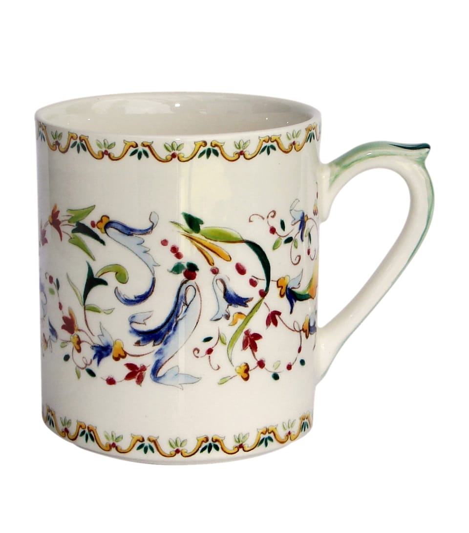 Gien Toscana Mug White, Blue, Yellow