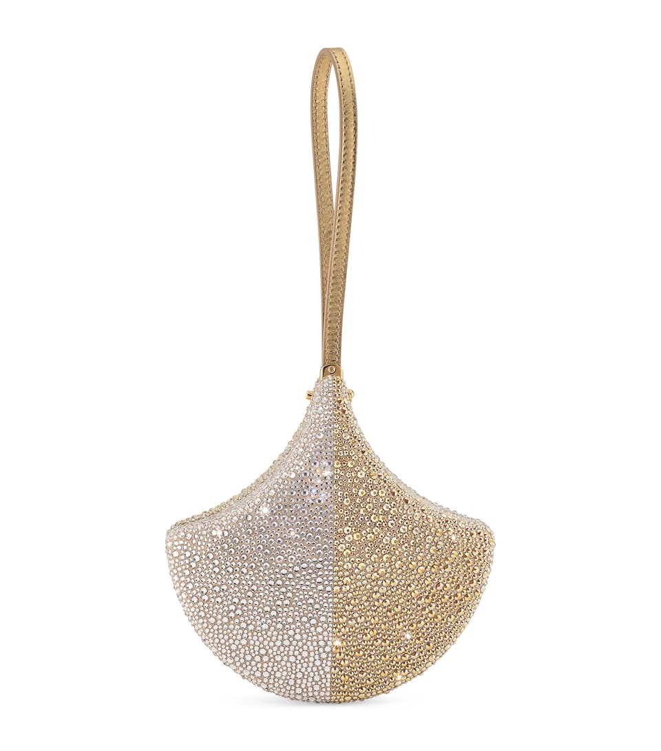 Crystal-Embellished Ginkgo Clutch Bag