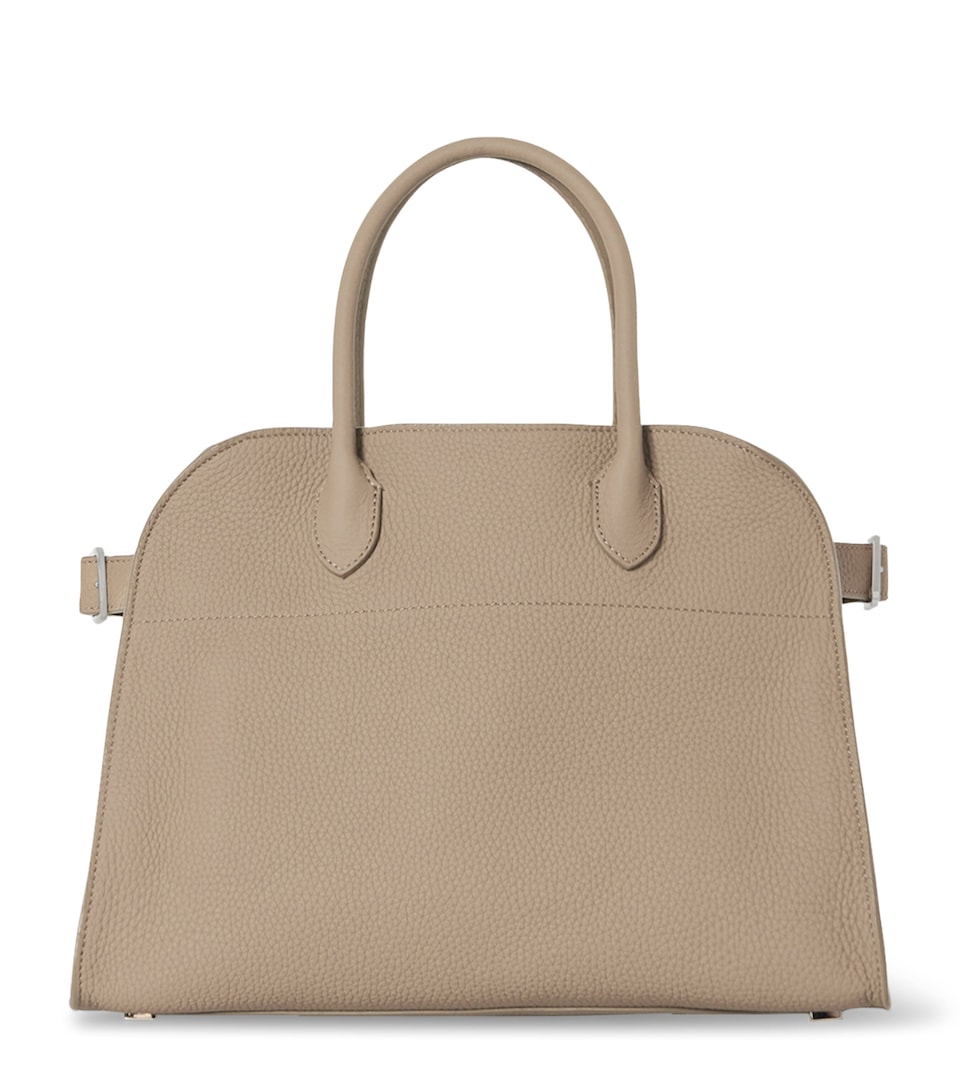 The Row Soft Margaux 12 Leather Top-Handle Bag Dark Taupe Pld