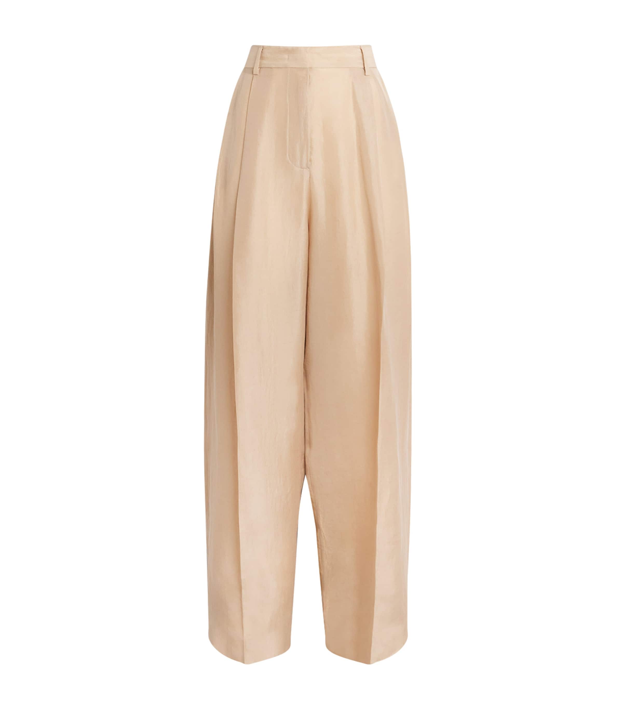 Pleated Wide-Leg Chinos