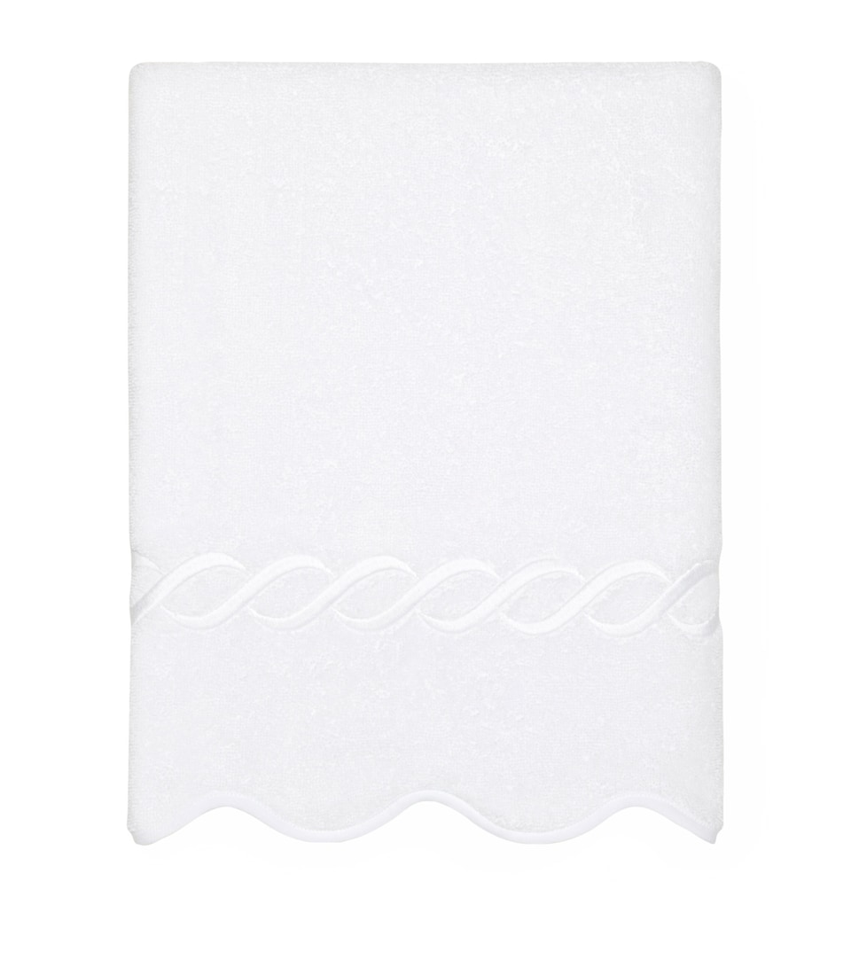 Pratesi Cotton Treccia Hand Towel (50cm x 75cm) White/white