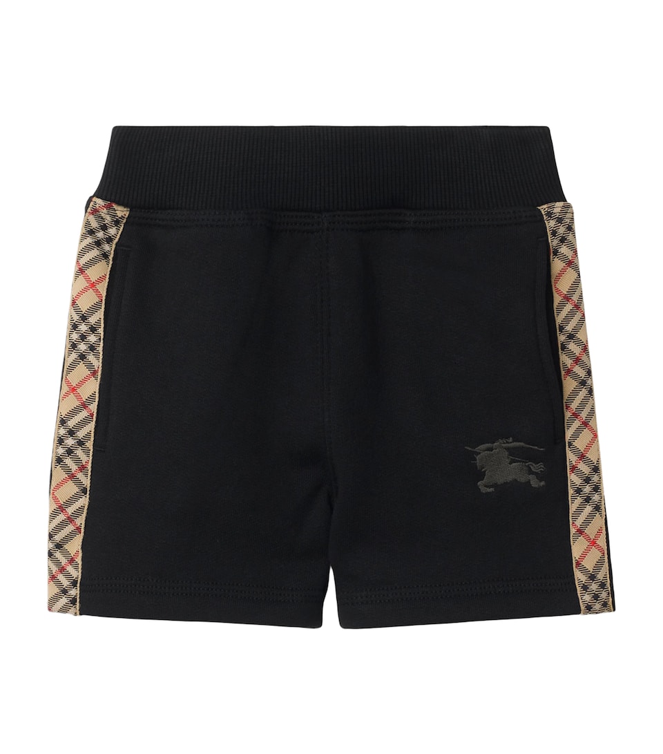 Burberry Kids Cotton Check-Trim Shorts (6-24 Months) Black