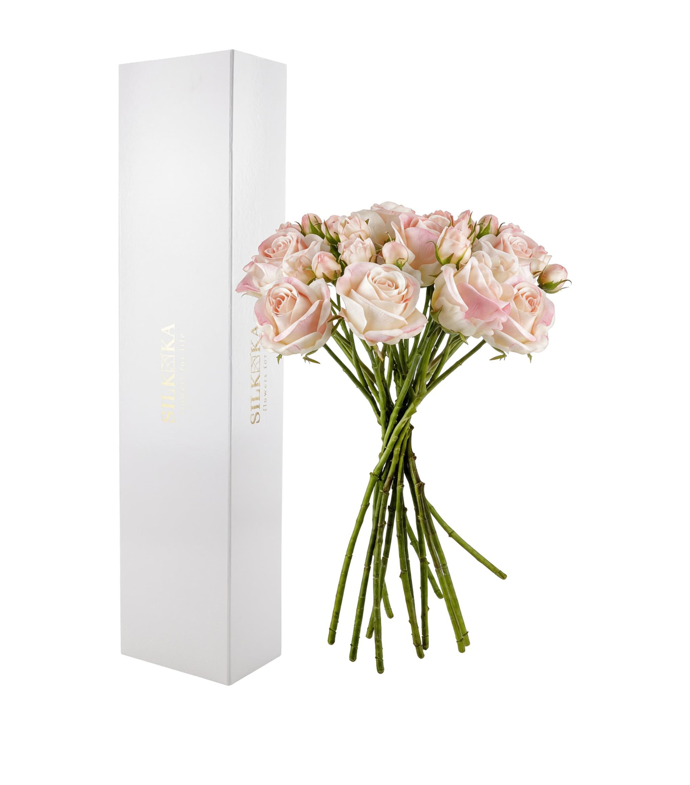 Silk-ka Artificial Rose Flower Bouquet Peach