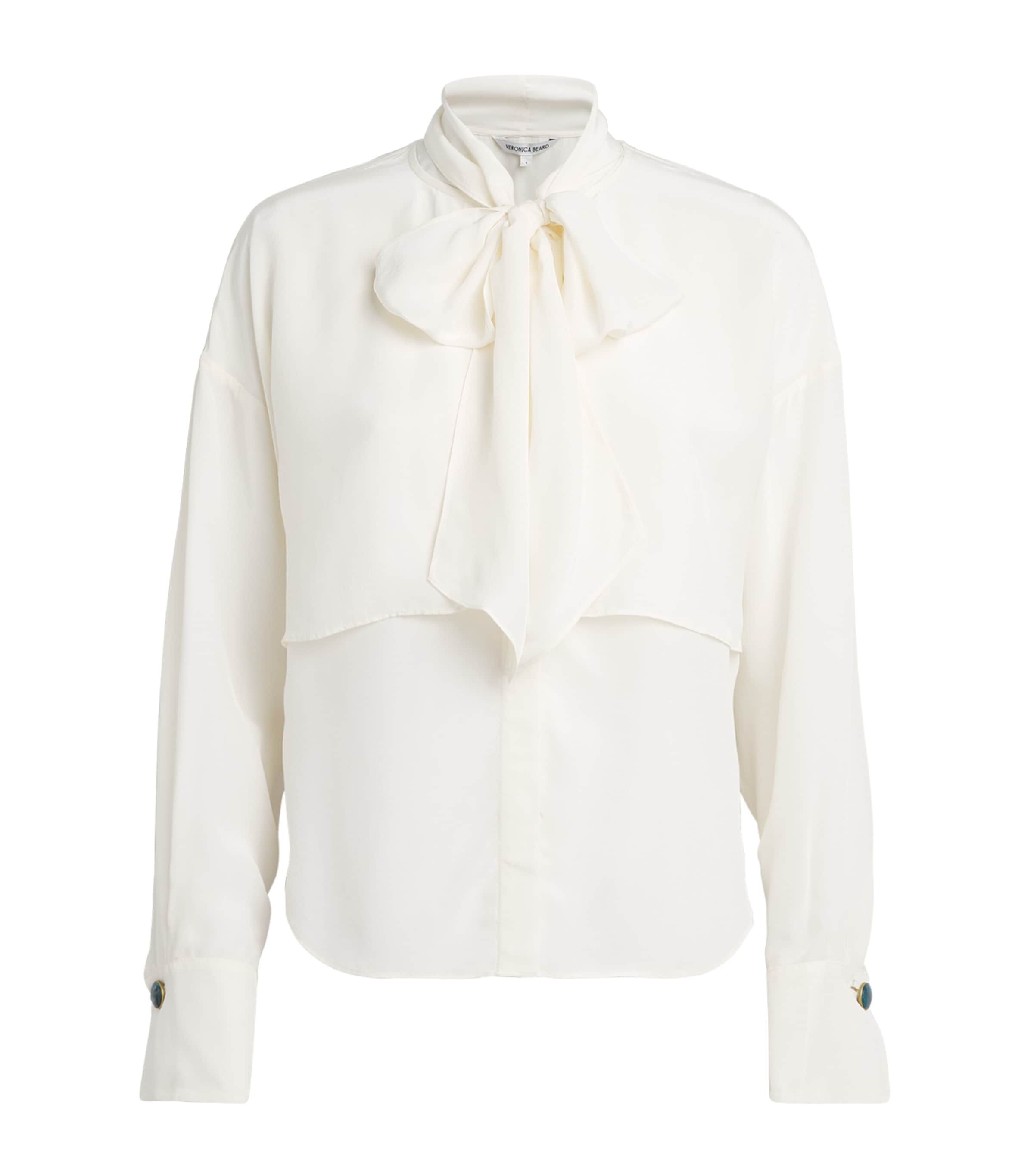 Veronica Beard Womens Scarf-Neck Darlis Blouse Dove