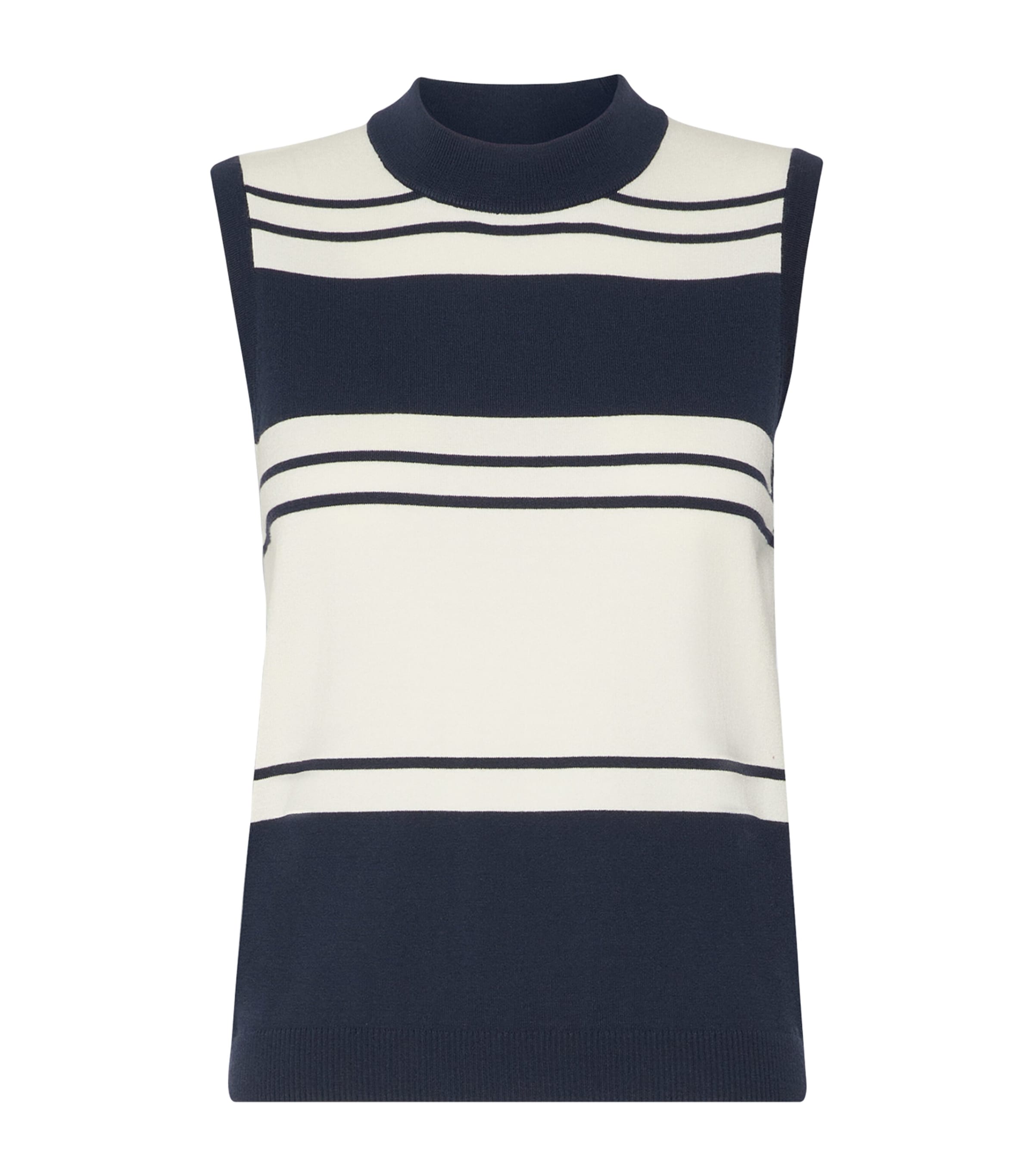 Weekend Max Mara Womens Knitted Stripe Tank Top Navy